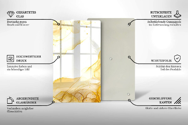 Steklena podloga za rezanje Zlata abstrakcija