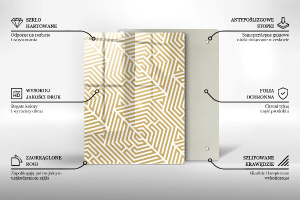 Steklena podloga za rezanje Zlata abstrakcija