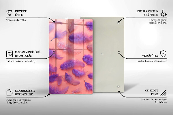 Steklena podloga za rezanje Puhasto perje