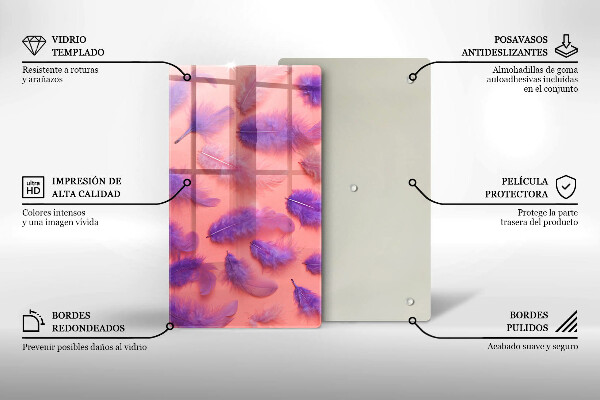 Steklena podloga za rezanje Puhasto perje