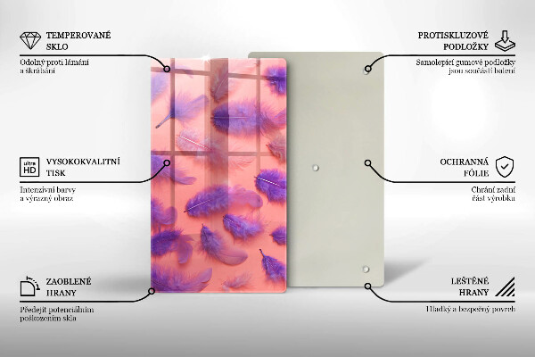 Steklena podloga za rezanje Puhasto perje