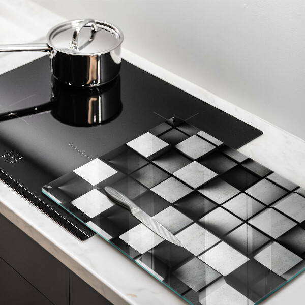 Steklena podloga za rezanje Abstraktni 3D kvadrati