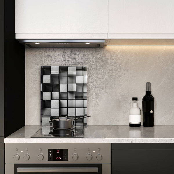 Steklena podloga za rezanje Abstraktni 3D kvadrati