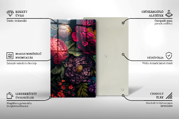 Steklena podloga za rezanje Lepe rože