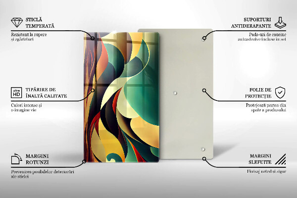 Steklena podloga za rezanje Abstrakcija oblike