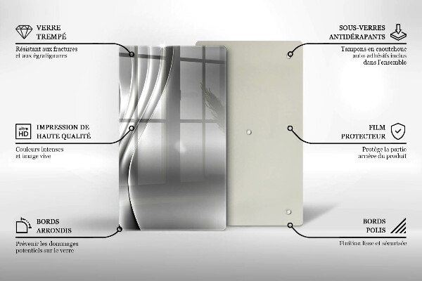 Steklena podloga za rezanje Kovinska konstrukcija