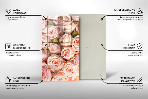 Steklena podloga za rezanje Šopek nežnih vrtnic