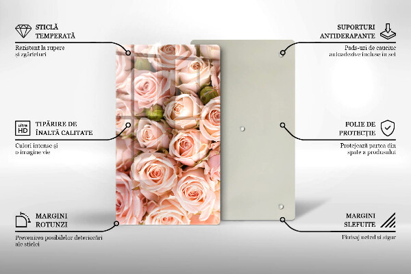 Steklena podloga za rezanje Šopek nežnih vrtnic