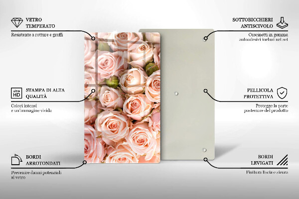 Steklena podloga za rezanje Šopek nežnih vrtnic