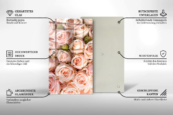 Steklena podloga za rezanje Šopek nežnih vrtnic