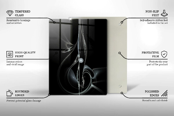 Steklena podloga za rezanje Šopek nežnih vrtnic