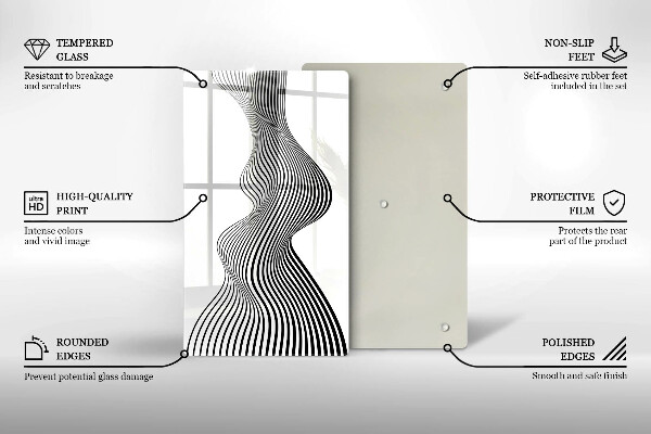 Steklena podloga za rezanje Linearna abstrakcija