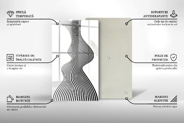 Steklena podloga za rezanje Linearna abstrakcija