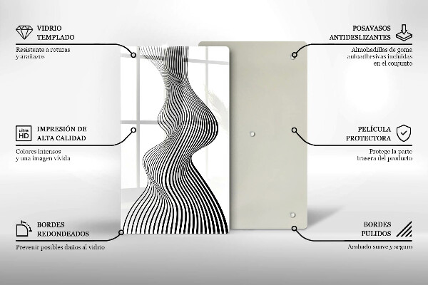 Steklena podloga za rezanje Linearna abstrakcija