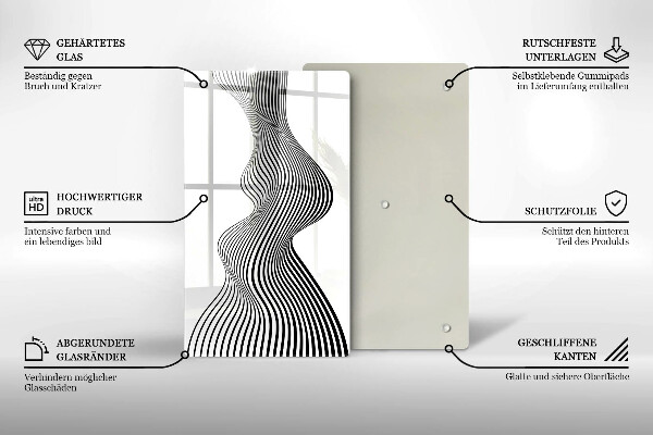 Steklena podloga za rezanje Linearna abstrakcija