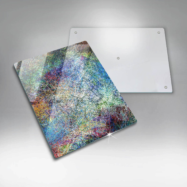 Steklena podloga za rezanje Barvita črtna abstrakcija