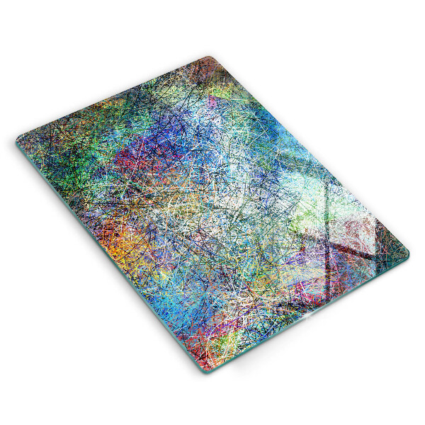 Steklena podloga za rezanje Barvita črtna abstrakcija