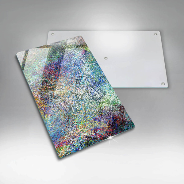 Steklena podloga za rezanje Barvita črtna abstrakcija