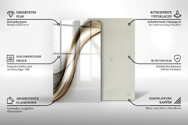 Steklena podloga za rezanje Abstrakcija mehkih linij