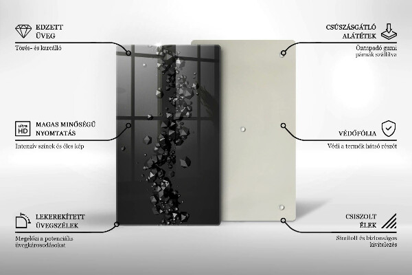 Steklena podloga za rezanje Abstrakcija 3D oblik