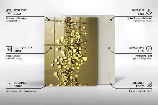Steklena podloga za rezanje Abstrakcija 3D oblik