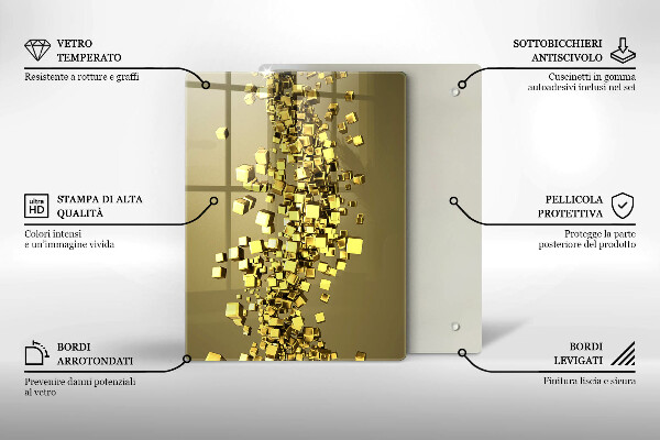 Steklena podloga za rezanje Abstrakcija 3D oblik