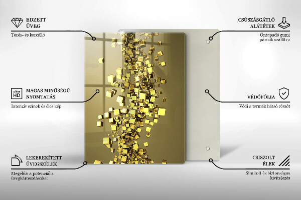 Steklena podloga za rezanje Abstrakcija 3D oblik