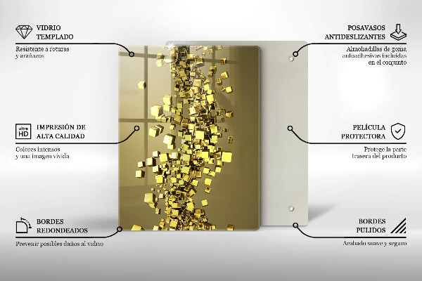 Steklena podloga za rezanje Abstrakcija 3D oblik