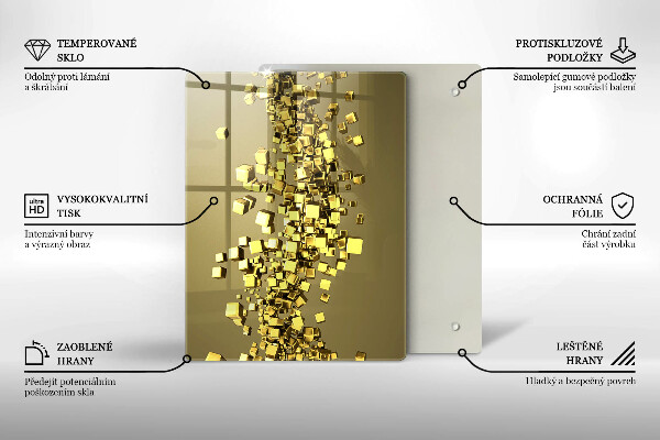 Steklena podloga za rezanje Abstrakcija 3D oblik