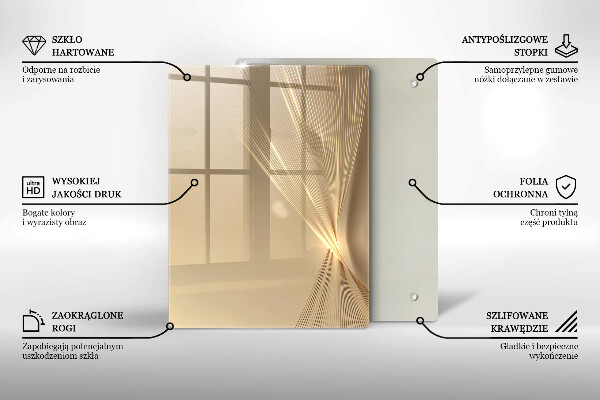 Steklena podloga za rezanje Abstraktna črna maša