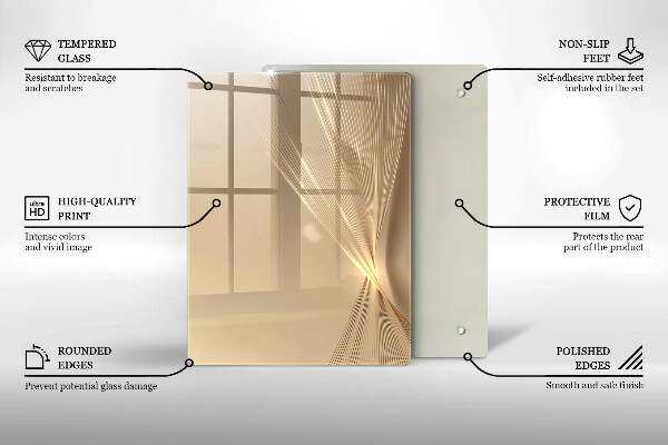 Steklena podloga za rezanje Abstraktna črna maša