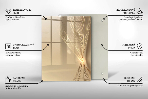 Steklena podloga za rezanje Abstraktna črna maša