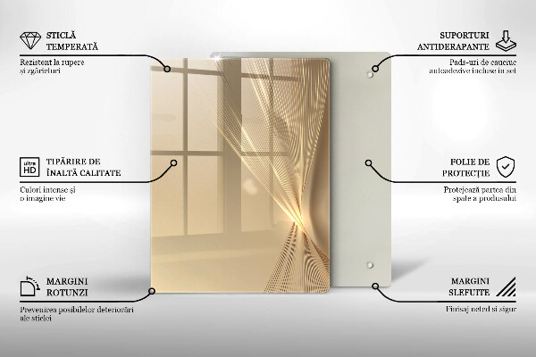 Steklena podloga za rezanje Abstraktna črna maša