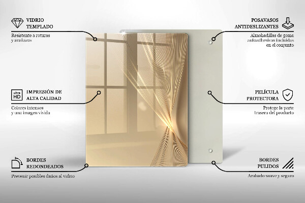 Steklena podloga za rezanje Abstraktna črna maša