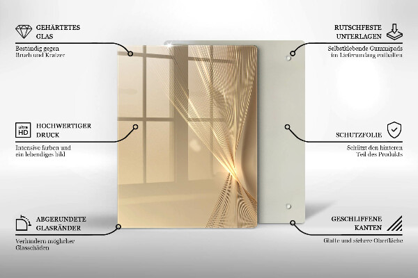 Steklena podloga za rezanje Abstraktna črna maša