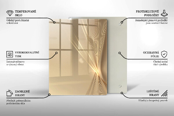 Steklena podloga za rezanje Abstraktna črna maša