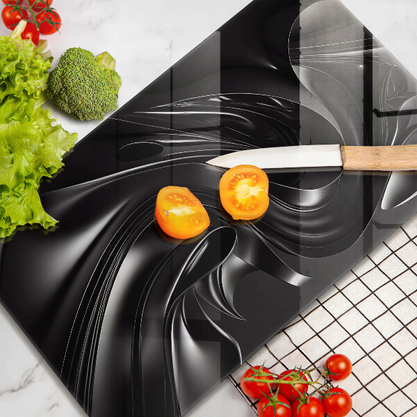 Steklena podloga za rezanje Abstraktna črna maša