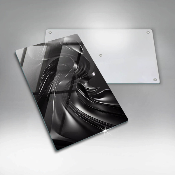 Steklena podloga za rezanje Abstraktna črna maša