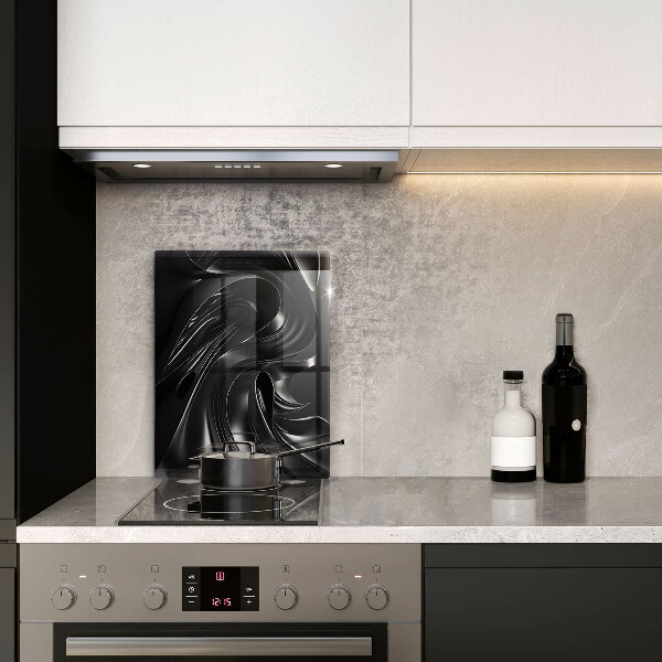 Steklena podloga za rezanje Abstraktna črna maša