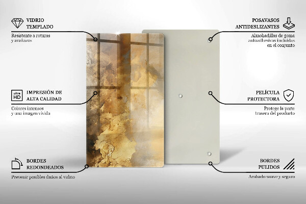 Steklena podloga za rezanje Bogata tekstura