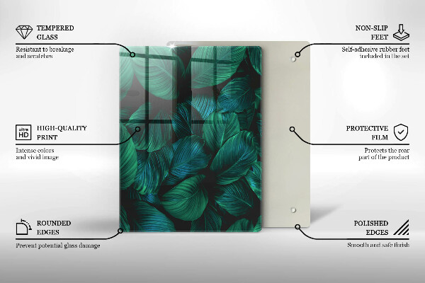 Steklena podloga za rezanje Tekstura z zlatom