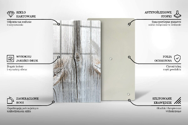 Steklena podloga za rezanje Svetla lesena struktura