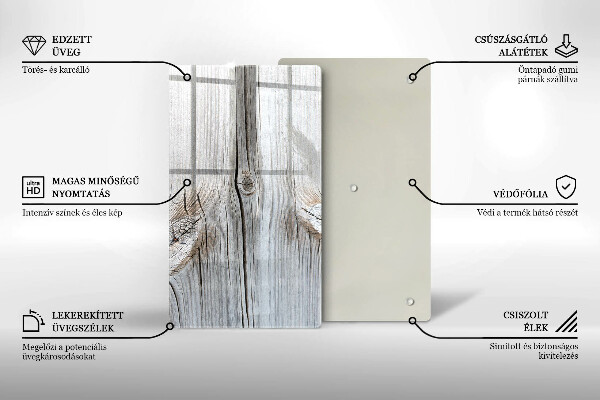 Steklena podloga za rezanje Svetla lesena struktura