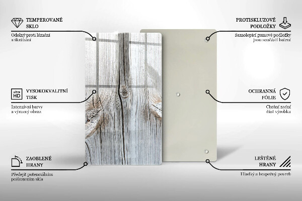 Steklena podloga za rezanje Svetla lesena struktura