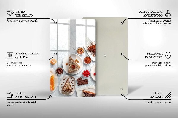Steklena podloga za rezanje Sladkost torte
