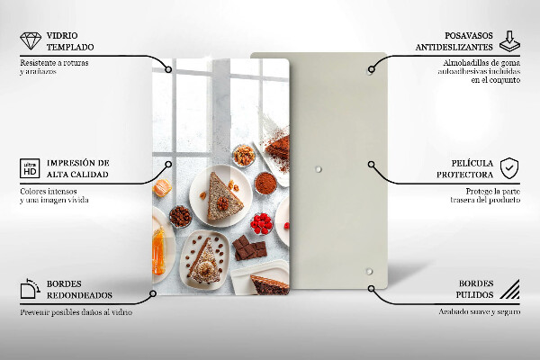 Steklena podloga za rezanje Sladkost torte