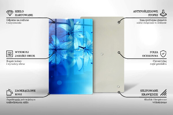 Steklena podloga za rezanje Modre rože