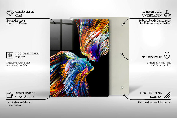 Steklena podloga za rezanje Modre rože