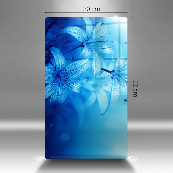 Steklena podloga za rezanje Modre rože