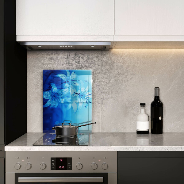 Steklena podloga za rezanje Modre rože